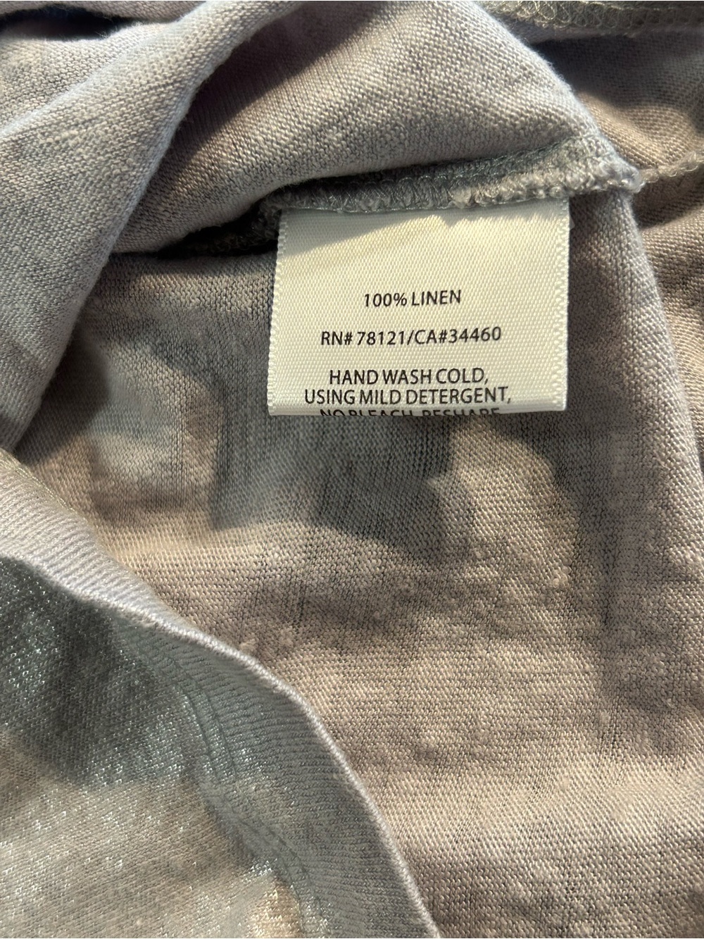 Eileen Fisher 100% Linen Metallic Scoop Neck Tank Top Size M Silver Shimmer - Picture 4 of 5